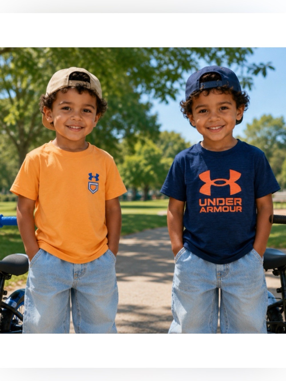 TWO UNDER ARMOUR BOYS GRAPHIC T-SHIRTS SIZE 4